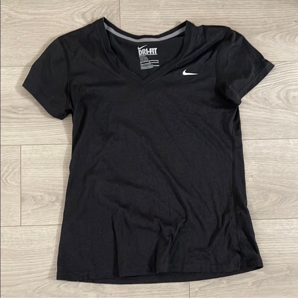 Nike Women's Black Dri-FIT V-Neck Tee